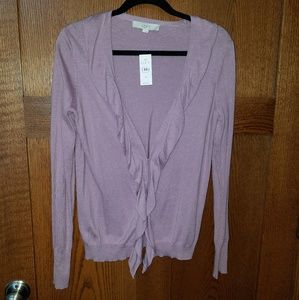 NWT Ann Taylor LOFT Ruffled Cardigan Sweater
